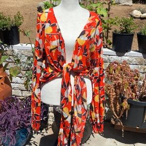 Retro Floral Print Billabong Crop Top NWOT